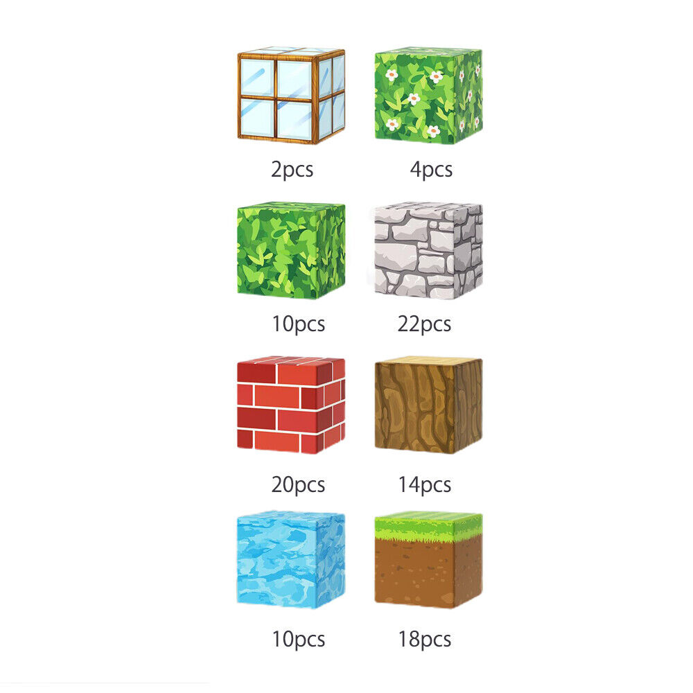 Set Minecraft Magnetic Building Blocks Children Kids Educational Toy Gifts