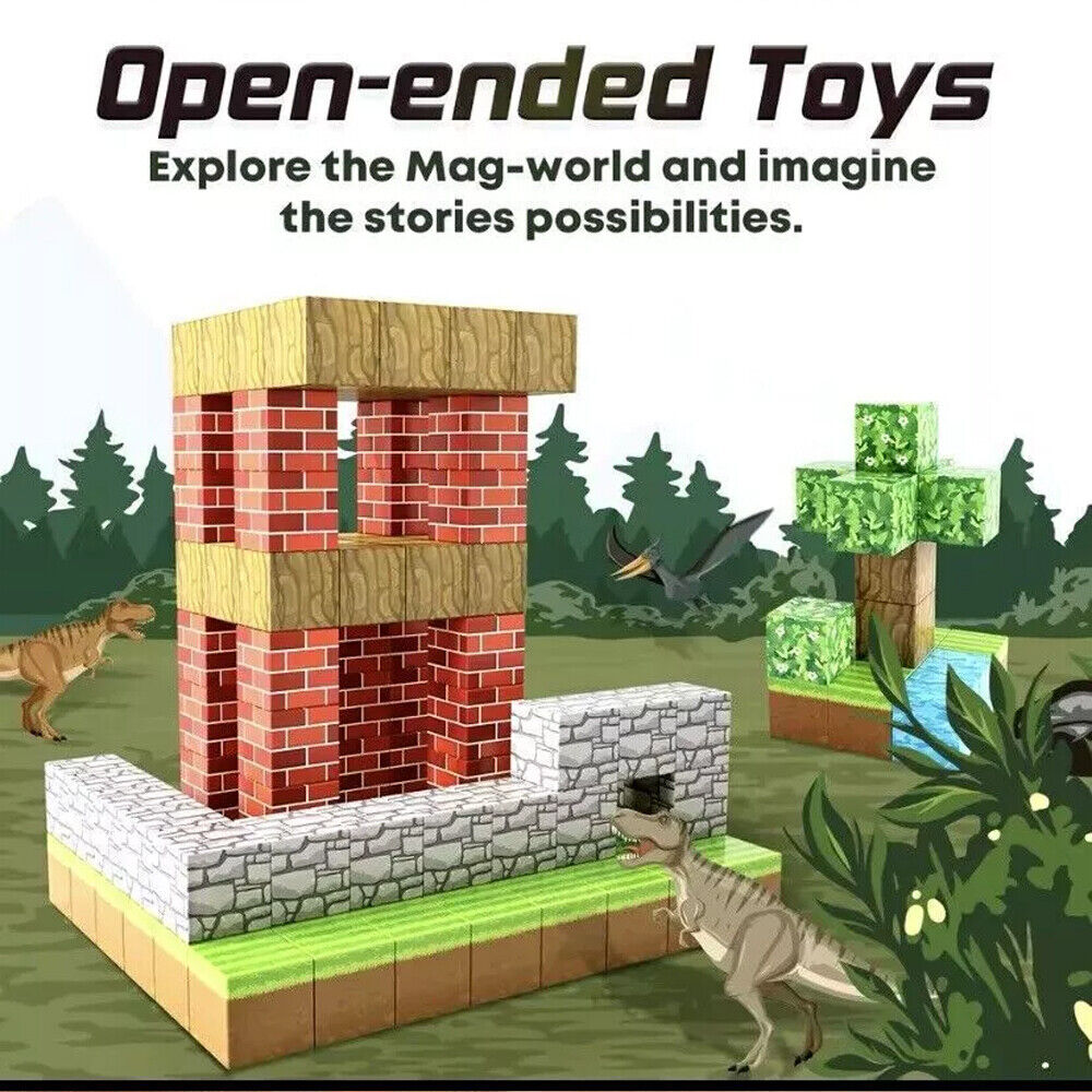 Set Minecraft Magnetic Building Blocks Children Kids Educational Toy Gifts