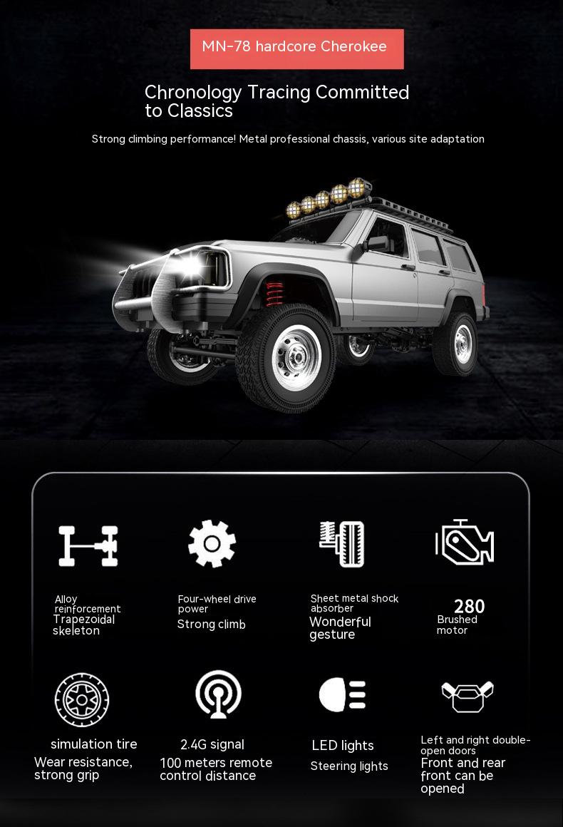 Manu MN78 Full Scale 112 Simulation Remote Control Rock Crawler RC Model