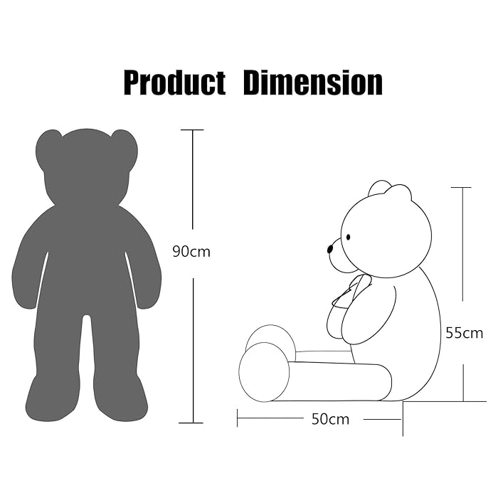 large teddy bear for birthday for Girl in Ahmedabad Gujarat online India . Brown bear 90 cm standing 55 cm high 50 cm long
