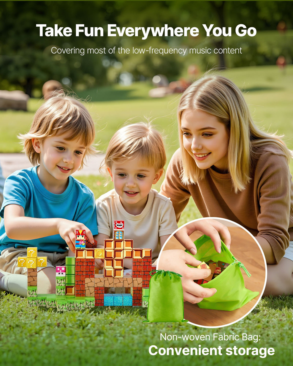 Minecraft Blocks, 100 PCS Magnet Blocks Set, Magnetic Building Cubes For Kids, STEM Montessori Sensory Toys For Christmas Birthday Gift, Construction Stacking Toy For Ages 3 And  Years Old Boys & Girls