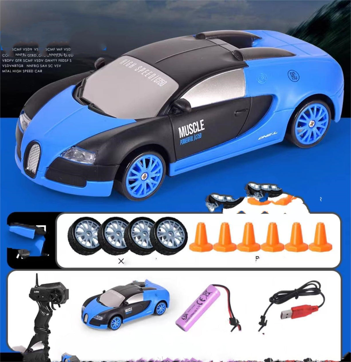 2.4G Drift Rc Car 4WD RC Drift Car Toy Remote Control GTR Model AE86 Vehicle Car RC Racing Car Toy For Children Gifts |Sam's Toy Ahmedabad