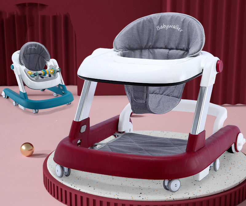 Sam's Toy World Baby Walker in red and gray, suitable for infants learning to walk