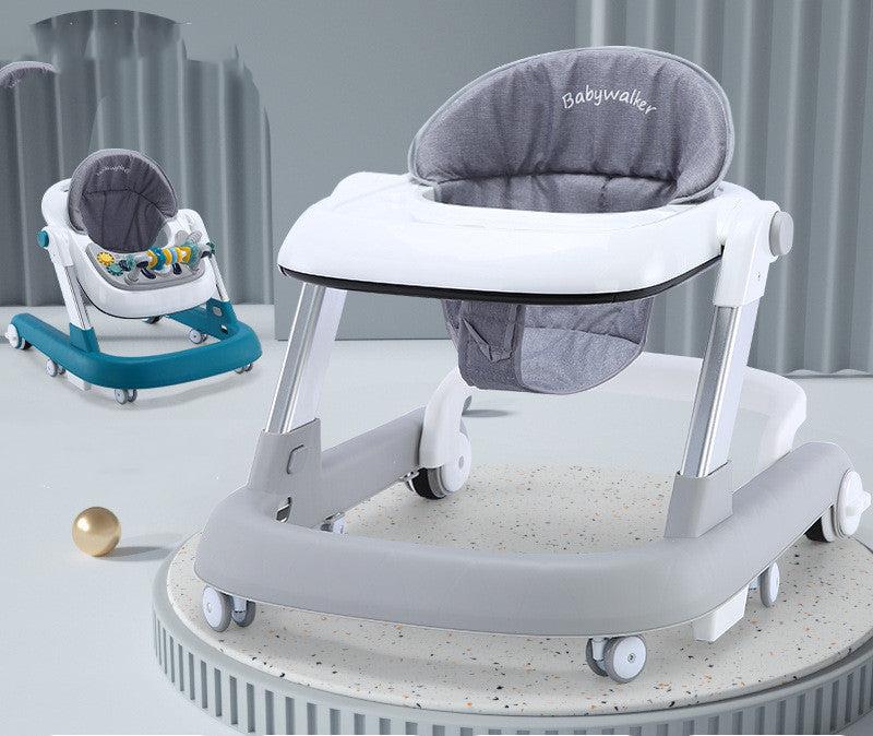 Sam's Toy World baby walker in gray with removable toy tray for infants aged 6-12 months