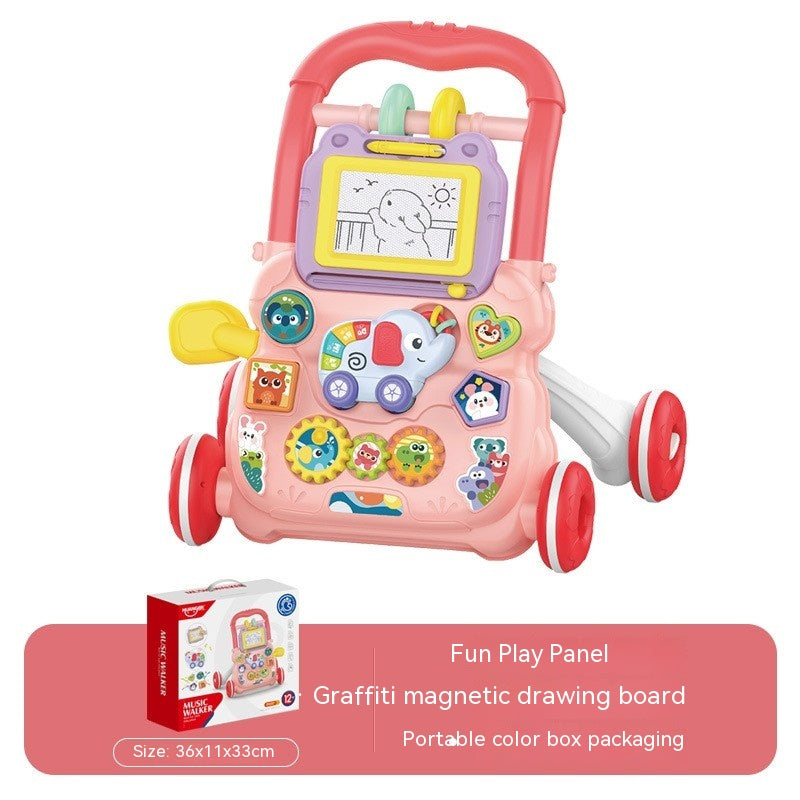Baby walker Sam's World Ahmedabad in pink with interactive activities for toddlers aged 1-3 from Sam's Toy World