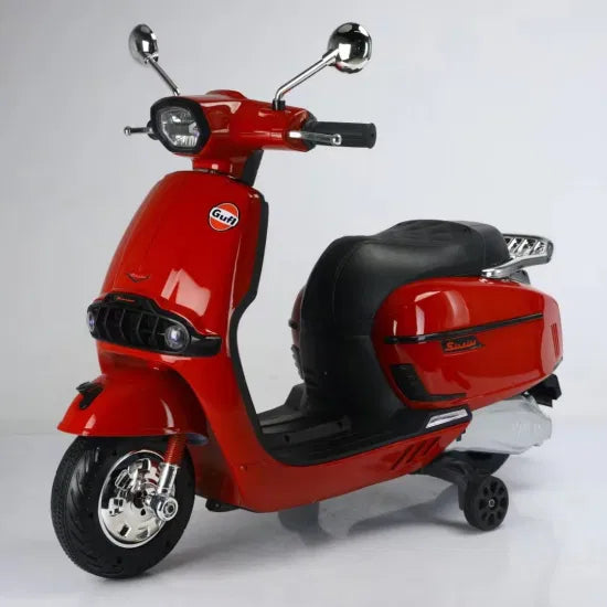 Red Battery Gulf scooter for kids Ahmedabad Gujarat with stylish design and comfortable seat