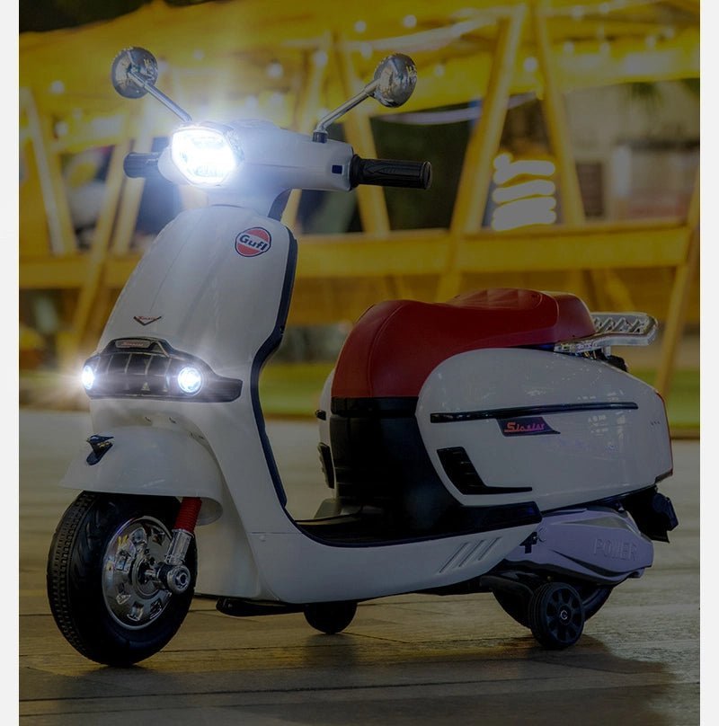 Battery Gulf scooter for kids Ahmedabad Gujarat with LED lights and comfortable seating