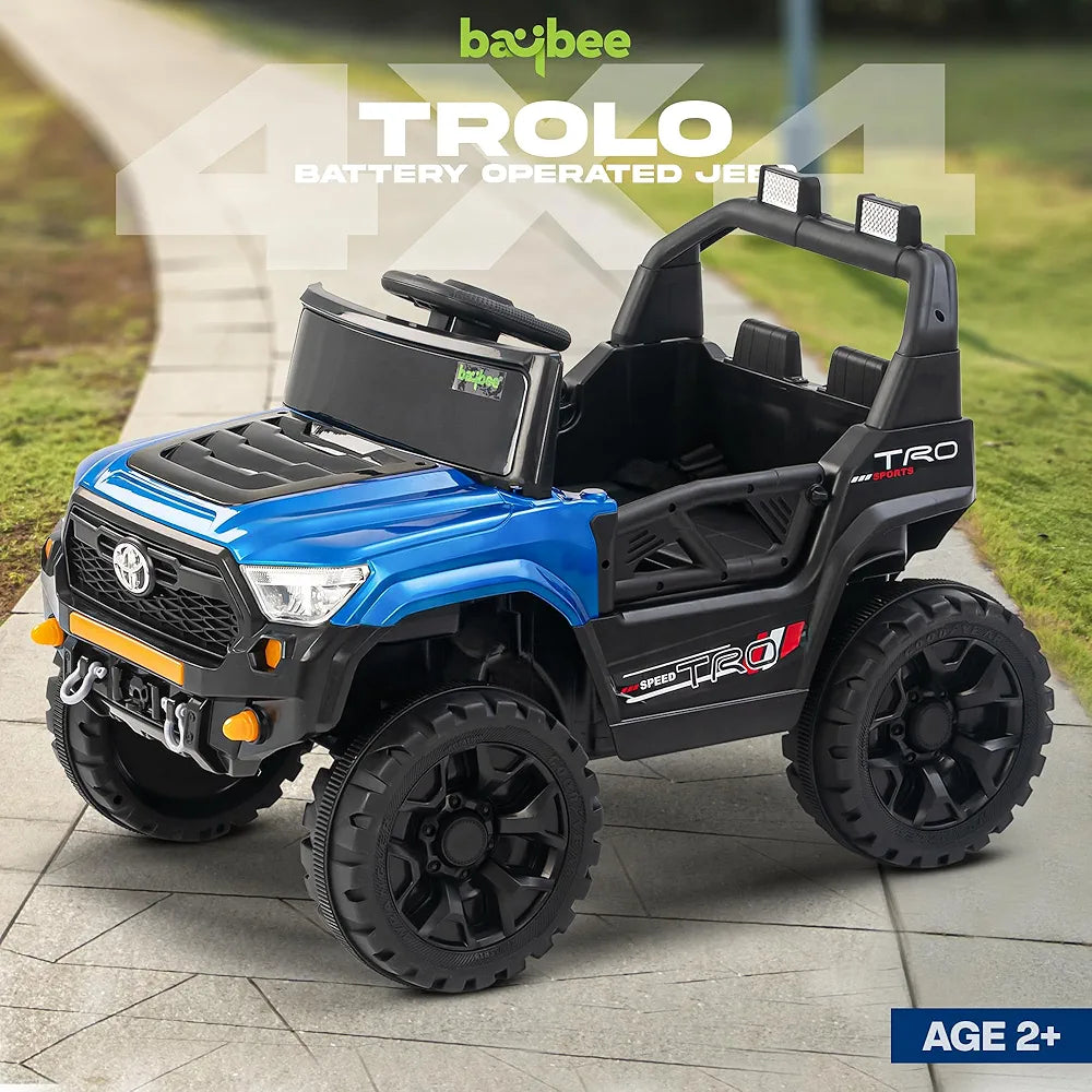 Baybee blue battery operated 4x4 off-road ride on vehicle for kids in Ahmedabad Gujarat online India two seat jeep