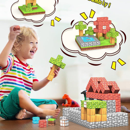 Set Minecraft Magnetic Building Blocks Children Kids Educational Toy Gifts