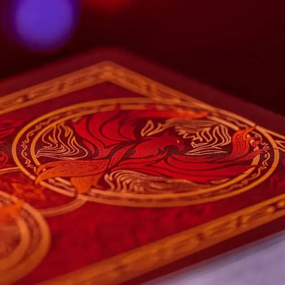 Detailed red playing cards by Parksons, top view, perfect for engaging games in playing cards