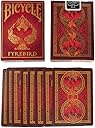 Bicycle Firebird Playing Cards in red and gold, top view, ideal for games in playing cards