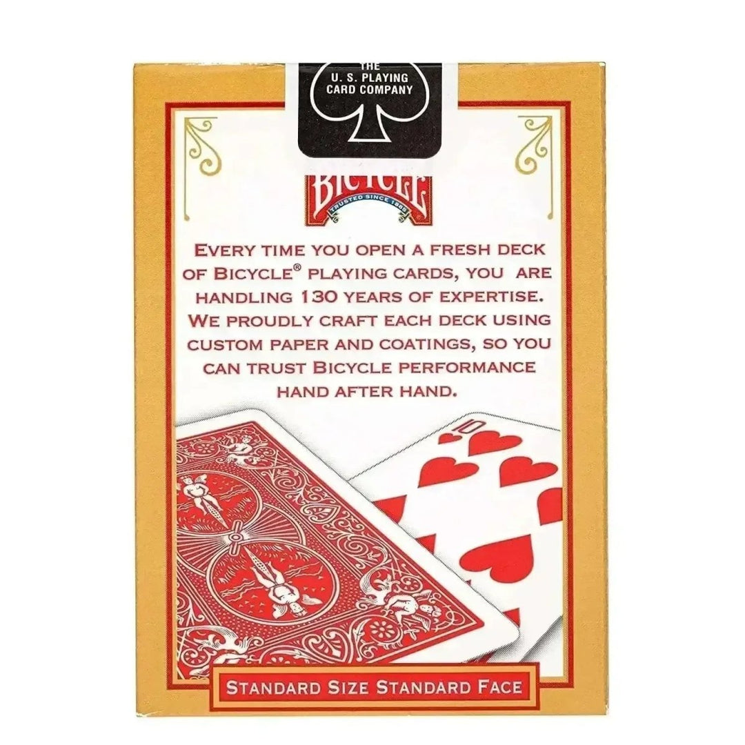 Bicycle playing cards box, red and yellow design, for games of playing cards enthusiasts