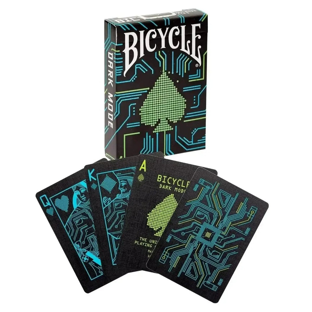 Bicycle Dark Mode Playing Cards featuring a neon circuit design for cards playing games