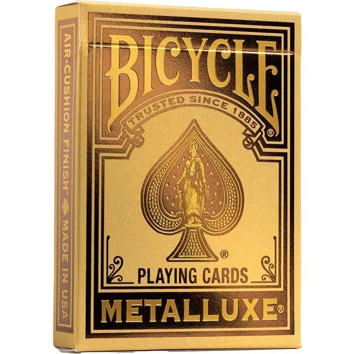 Gold Bicycle Playing Cards with Metalluxe finish for high-quality card games