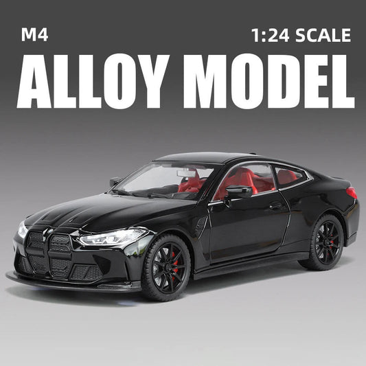 Black Tesla Model 3 car, side view, 1:24 scale alloy model for collectors and enthusiasts