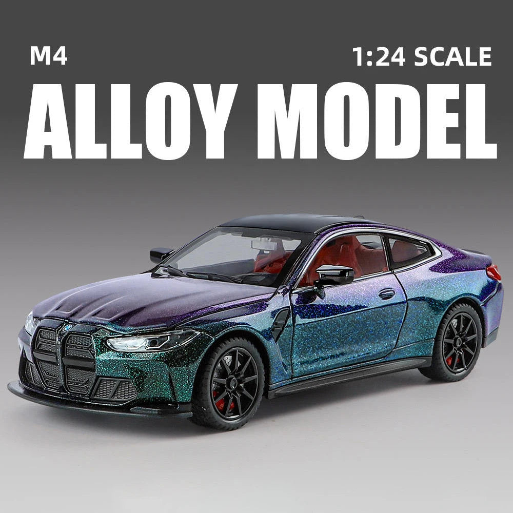 1:24 scale Tesla Model 3 car in a dazzling color design, perfect for collectors and display