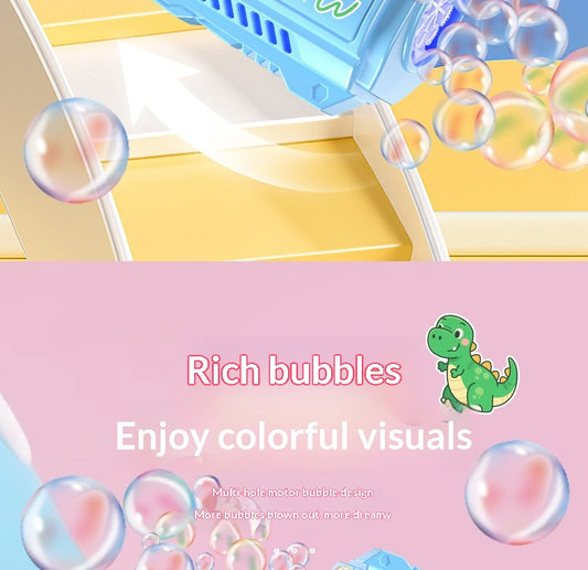 Light blue bubble gun bubble gun with colorful bubbles, perfect for outdoor play and fun activities