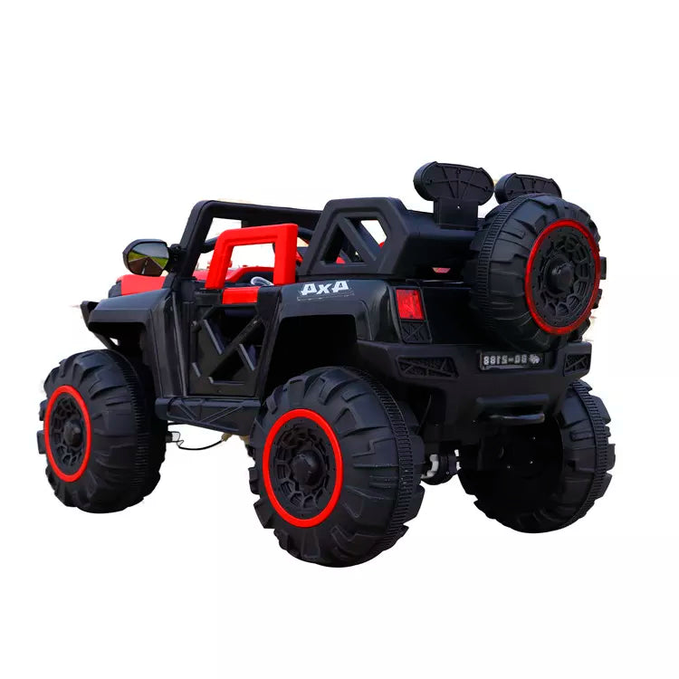 Buy battery operated Jeep for kids with 5 years warranty Gujarat black and red toy car with large wheels