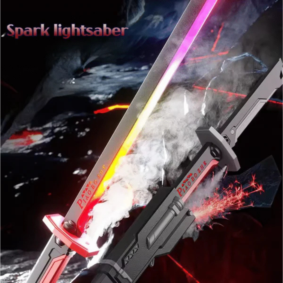 Colorful katana sword kids lightsaber sword with smoke effect, front view, for imaginative play in Ahmedabad Gujarat