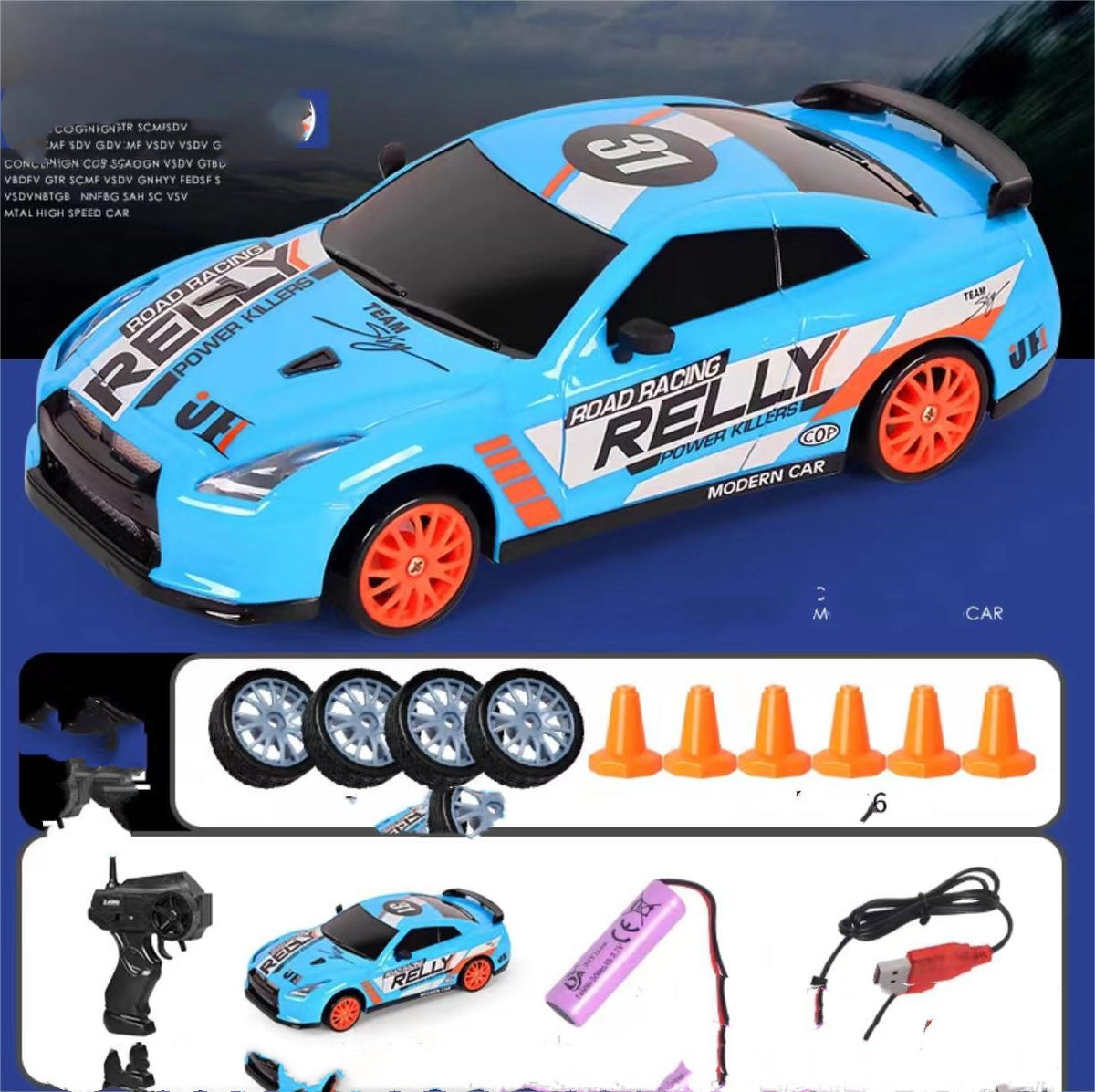 2.4G Drift Rc Car 4WD RC Drift Car Toy Remote Control GTR Model AE86 Vehicle Car RC Racing Car Toy For Children Gifts |Sam's Toy Ahmedabad