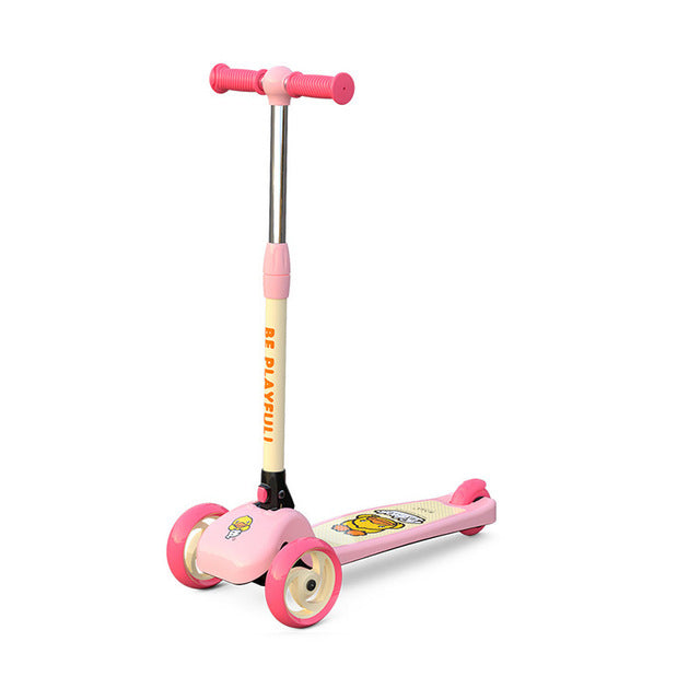 Pink children's balance scooter 1-10 years online India with three wheels and adjustable handlebar
