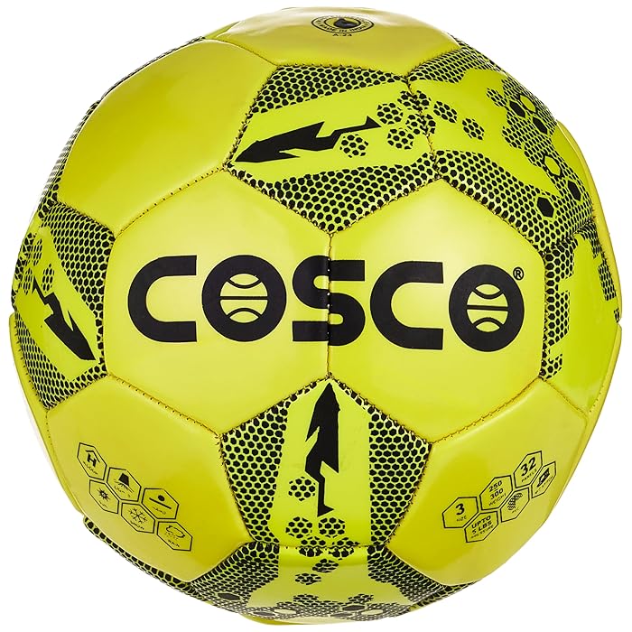 Cosco size 5 football for sale Ahmedabad online India bright yellow size 5 soccer ball with textured grip panels