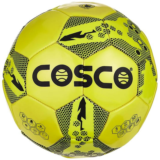 Cosco size 5 football for sale Ahmedabad online India bright yellow size 5 soccer ball with textured grip panels