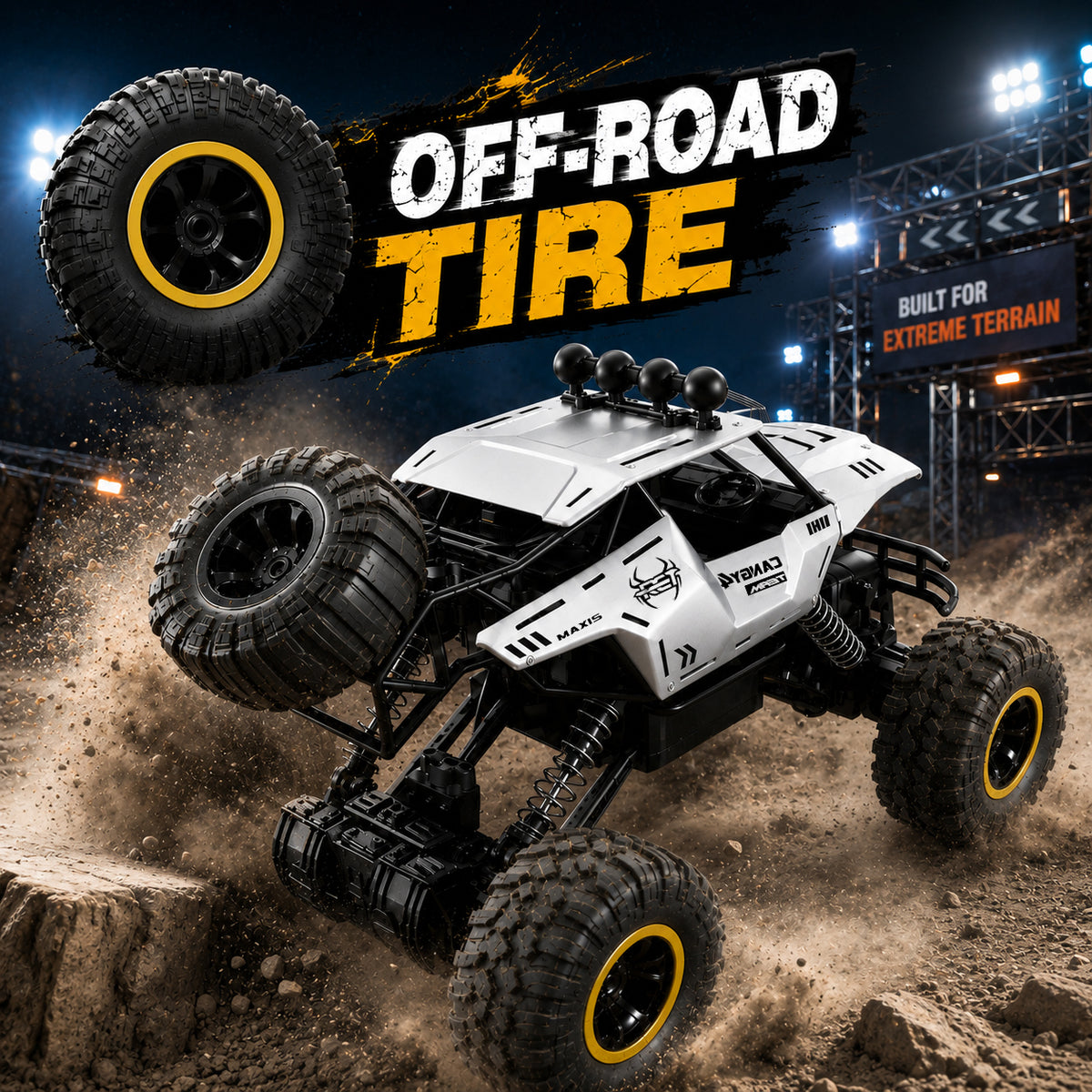 TEMU Can't Sale. Silver,Black RC Car Rock Crawler Rechargeable Off Road Truck 4WD, Metal Shell LED Headlights Remote Control Off Road Car Truck, Logistics Is Randomly Sent By UPS, USPS,UNI,GOFO.