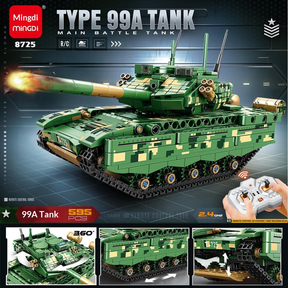 Remote Controlled Brick Tank Model Educational Building Toy For Kids
