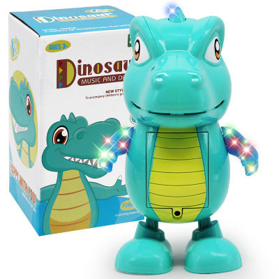Dinosaur music and dancing toy in teal for ages 3 and up from Sam's Toy World, features animated dancing action