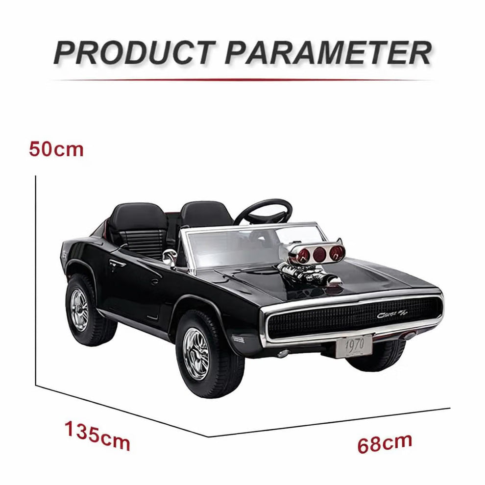 Sam's Toy World Ride on car Dodge Charger battery operated car Ahmedabad in black, suitable for kids age 3-7