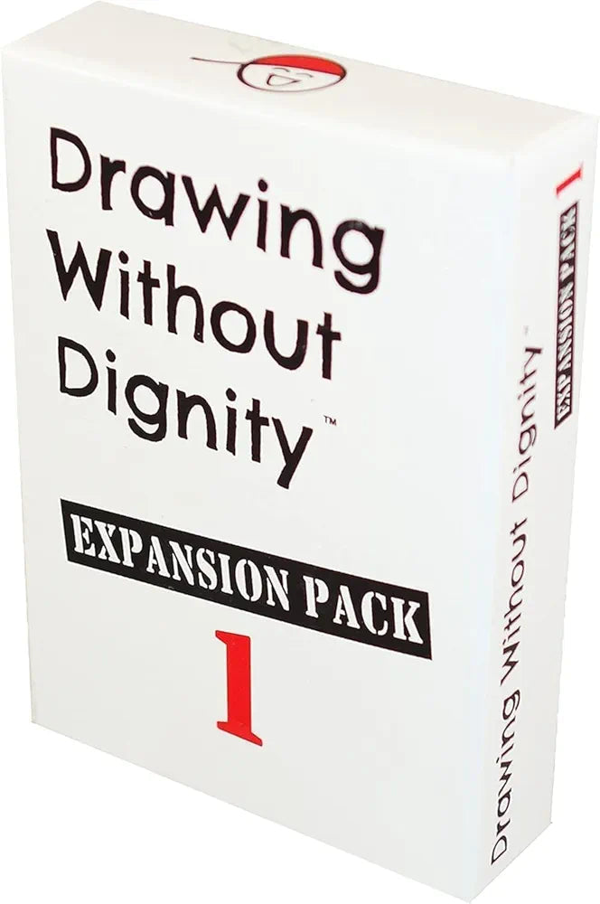 Drawing Without Dignity game expansion pack 1, white box, for enhancing creative party gameplay