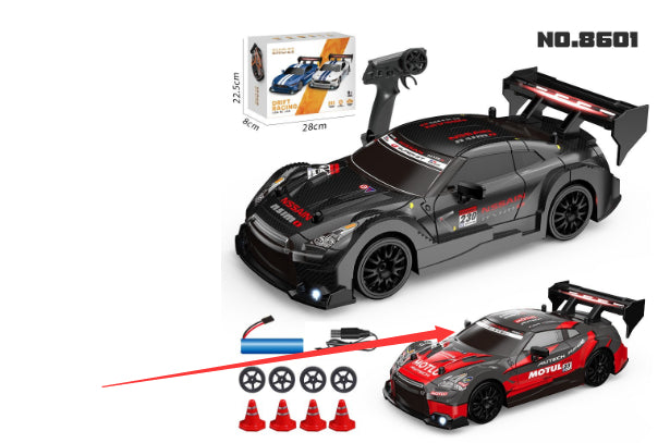 Drifting Stunt rc car with remote in black and red, perfect for ages 8 and up from Sam's Toy World