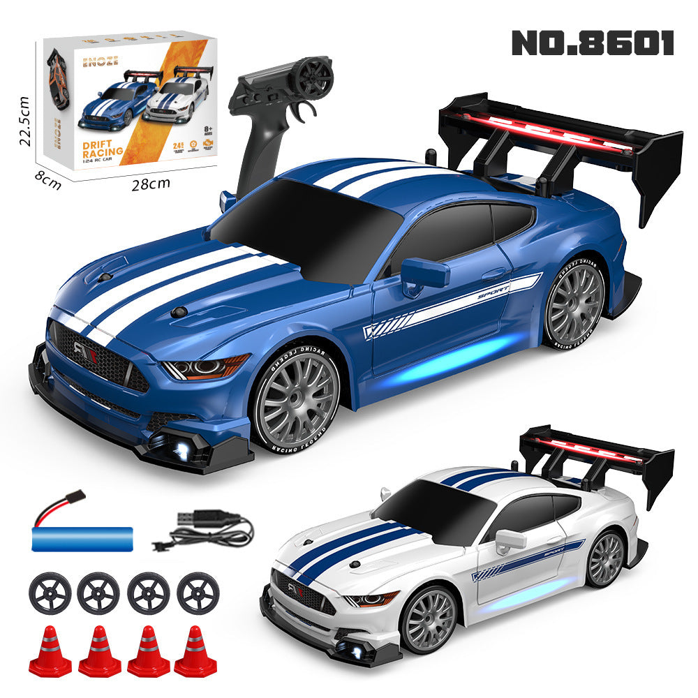 Drifting Stunt rc car with remote in blue and white, ideal for ages 8+, from Sam's Toy World