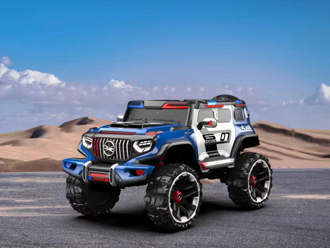 Durable Kids Ride on jeep 4x4 discount price on Online sturdy blue and white electric toy jeep for kids