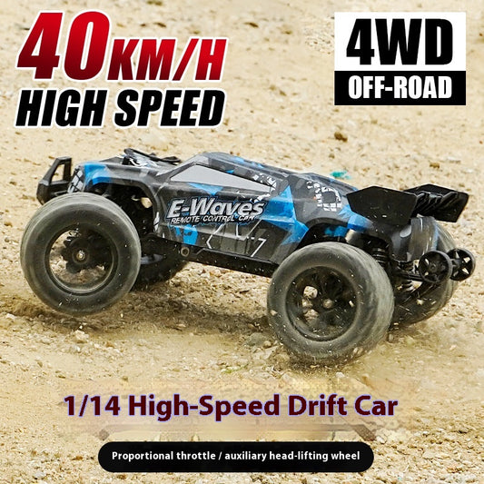 E-Waves 1/14 High-Speed Drift Car in Black for ages 8 and up, 40km/h off-road performance from Sam's Toy World