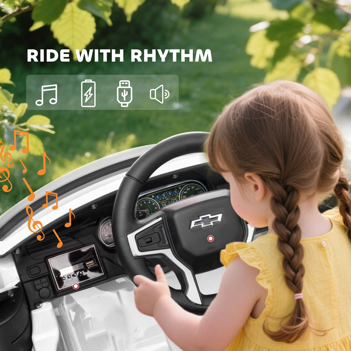 Electric Ride on Car 12V Kids Ride-on Toy, White