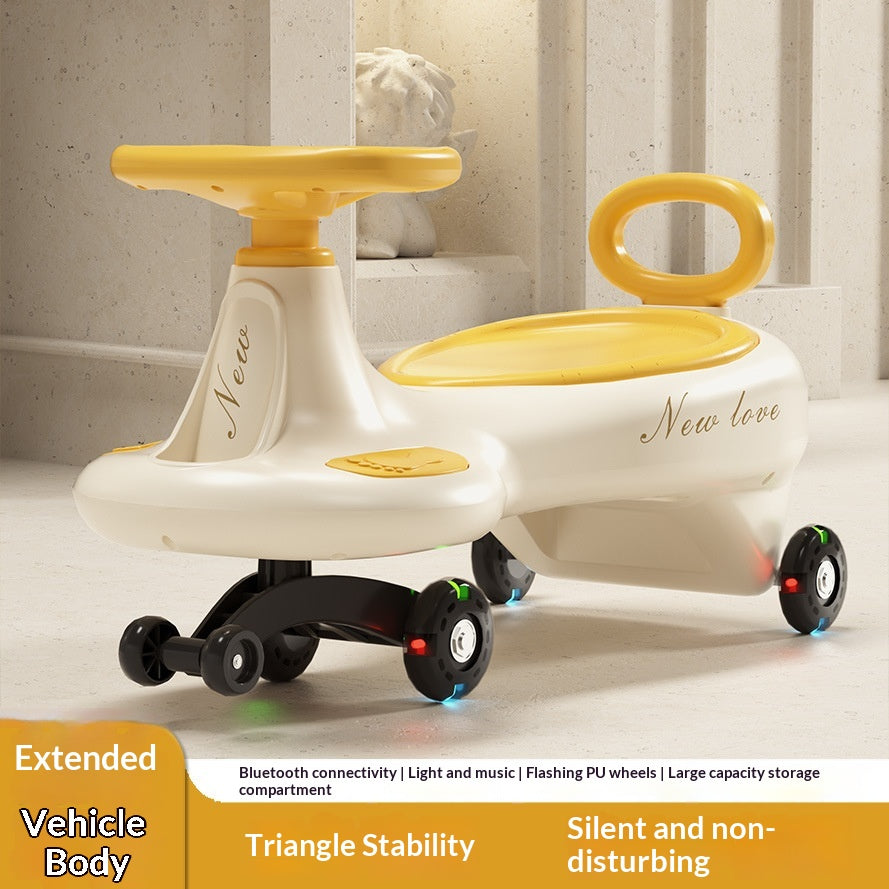 New Kids Four-Wheel Tip-Resistant Rocking Car