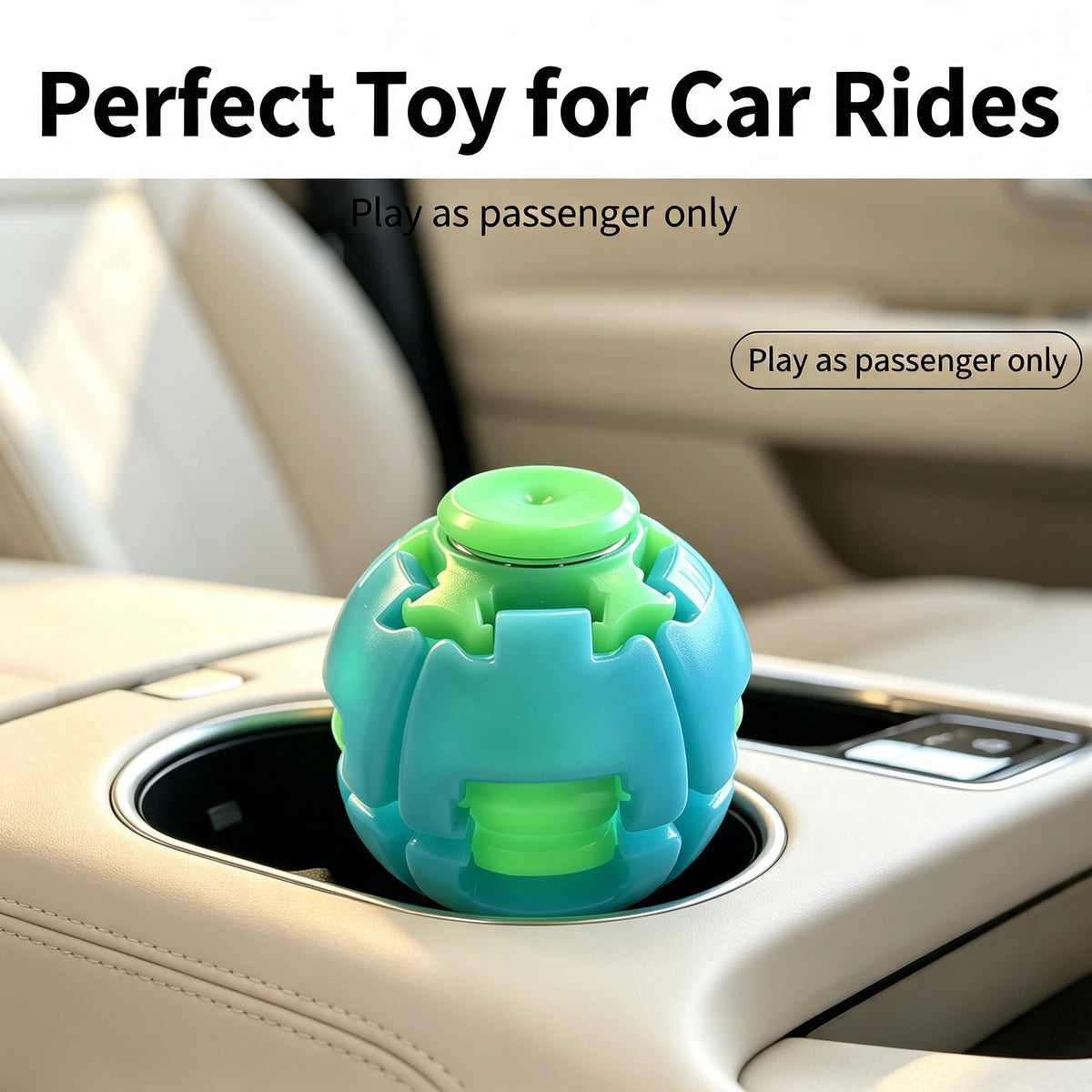 Unisex Compact Rotates Stress Relief Press Fidget Ball - Pocket Sensory Toy For Above 12 Teens & Adults, Glow-in-the-Dark Travel Car Ride Fidgeting Gift