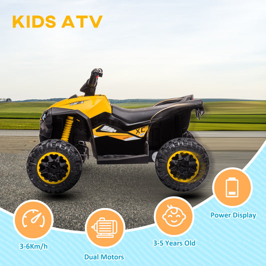 Electric ride on battery operated car ATV bike for kids in yellow suitable for ages 3 to 5 from Sam's Toy World