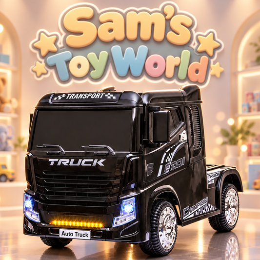 Electric Ride-On Heavy-Duty Truck with Remote & Manual Drive Ahmedabad Gujarat in black for ages 3 and up from Sam's Toy World