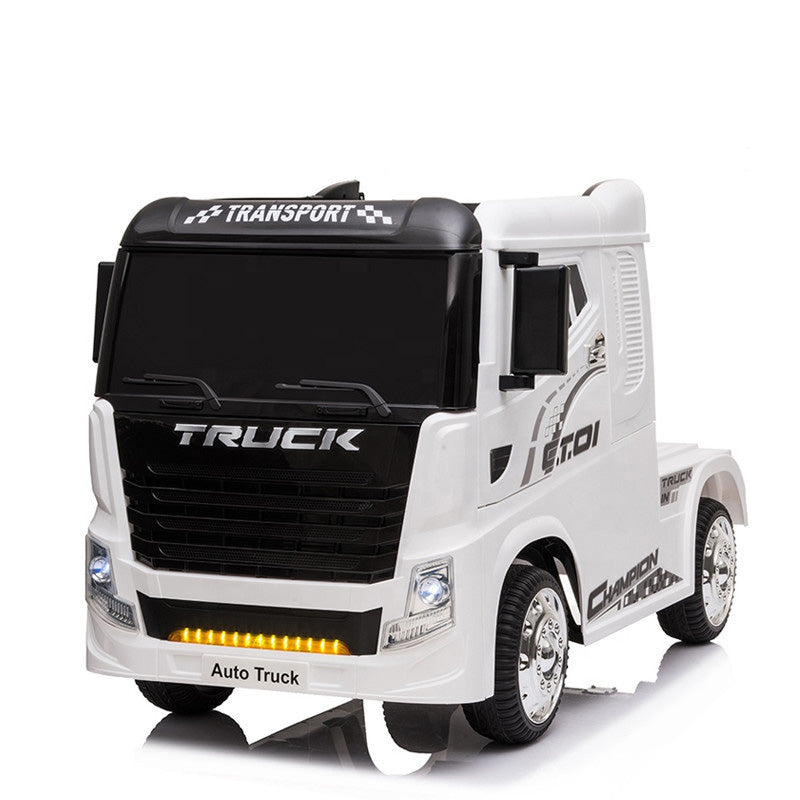 Electric Ride-On Heavy-Duty Truck with Remote & Manual Drive Ahmedabad Gujarat in white, suitable for kids by Sam's Toy World