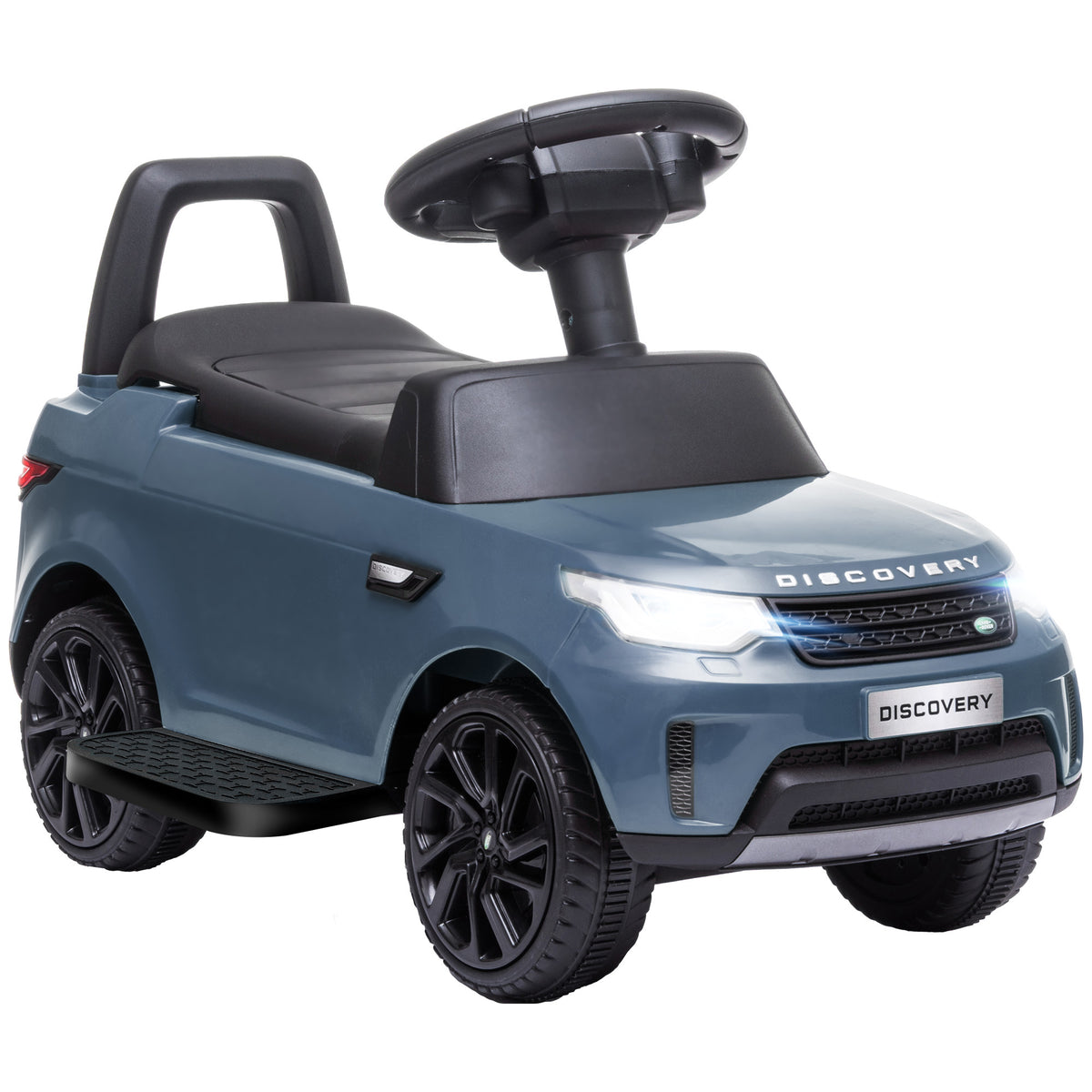 2-in-1 Land Rover Licensed 6V Kids Electric Ride On Car, Sliding Car W Headlights, Music, For 18-60 Months, Light Blue