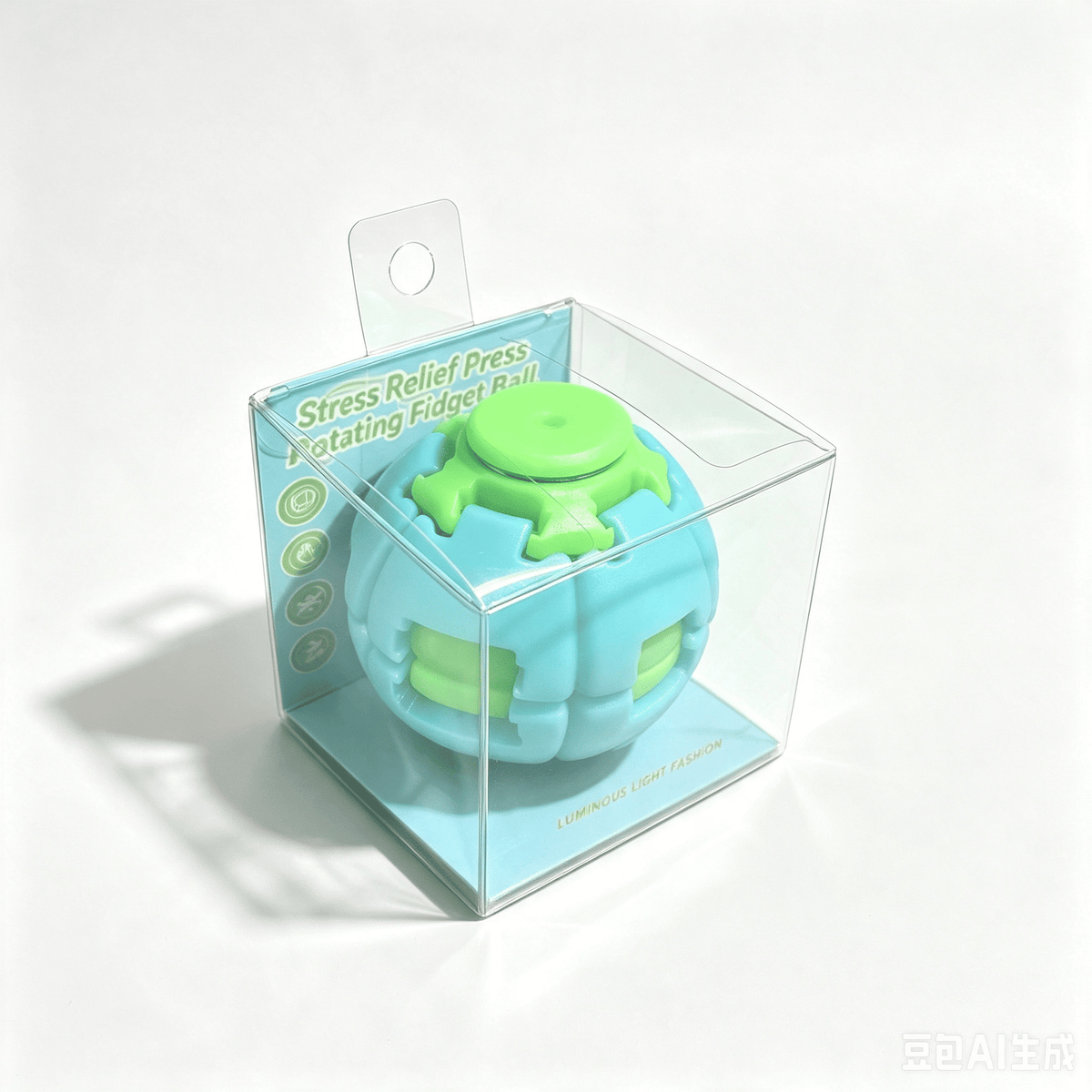 Unisex Compact Rotates Stress Relief Press Fidget Ball - Pocket Sensory Toy For Above 12 Teens & Adults, Glow-in-the-Dark Travel Car Ride Fidgeting Gift