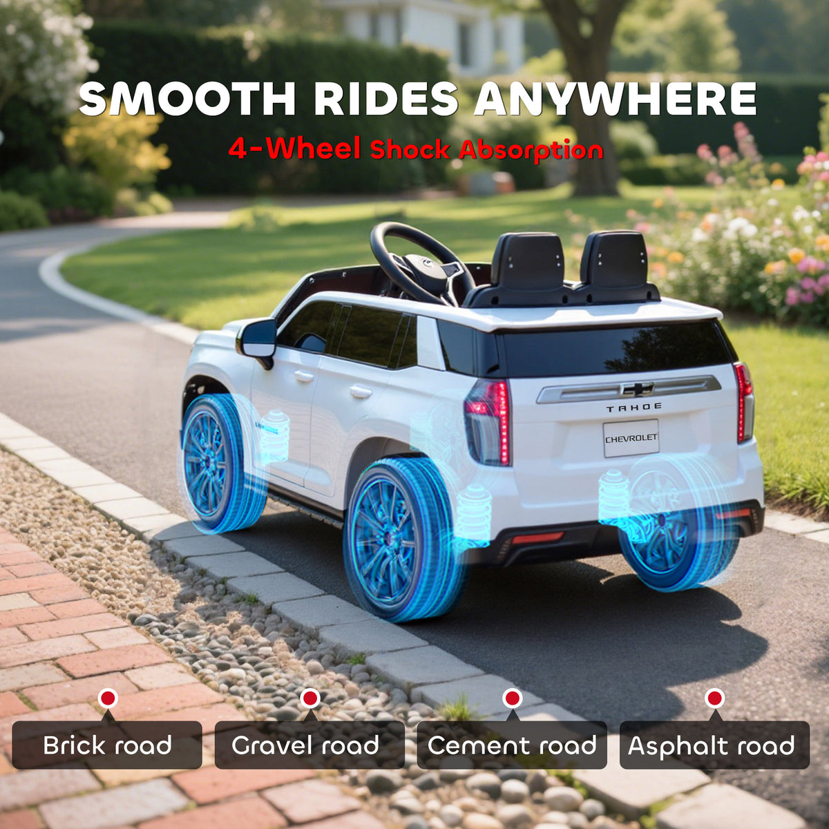Electric Ride on Car 12V Kids Ride-on Toy, White