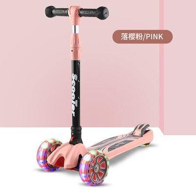 Foldable kids scooter with flashing wheels in Ahmedabad Gujarat India in pink color for children