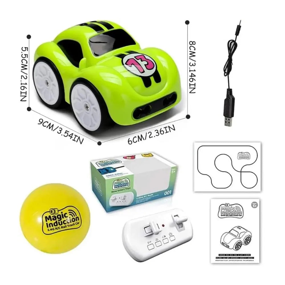 Bright green Follow me remote control sensor car gift for children in Ahmedabad with USB charging and accessories