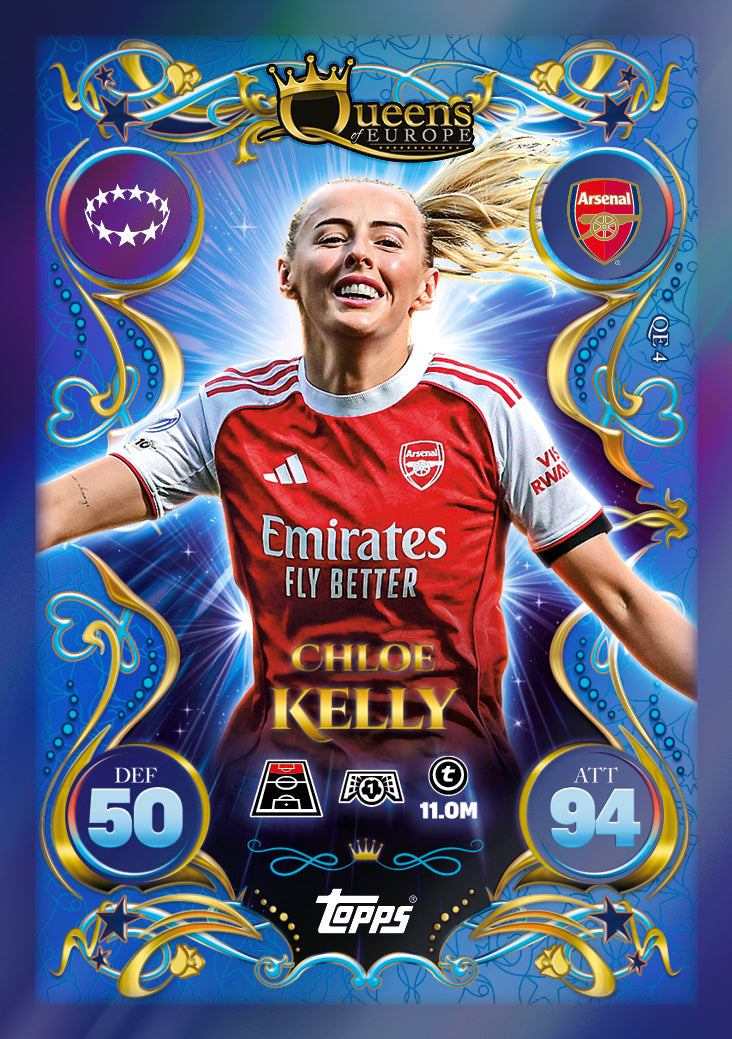 Arsenal football card featuring Chloe Kelly, colorful design, for collectors at Sam's Toy World
