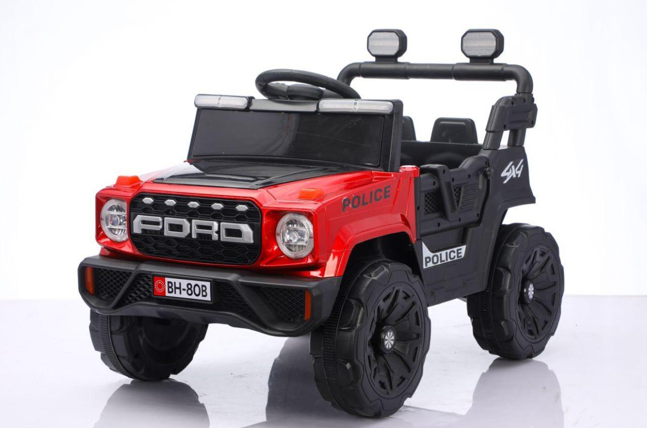 2025 battery operated car for kids Ford BH 80 B Gujarat online India red Ford police ride on jeep with dual seats and big wheels