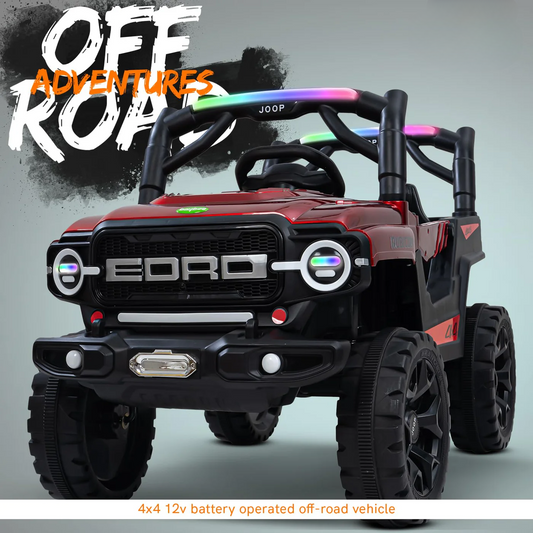 Kids ride on car Ford 4x4 with remote control warranty red 12v battery operated off-road vehicle